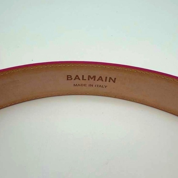 Balmain Pink Leather B-Belt with Gold-Tone Hardware – 75cm – Brand New with Tags main image 4